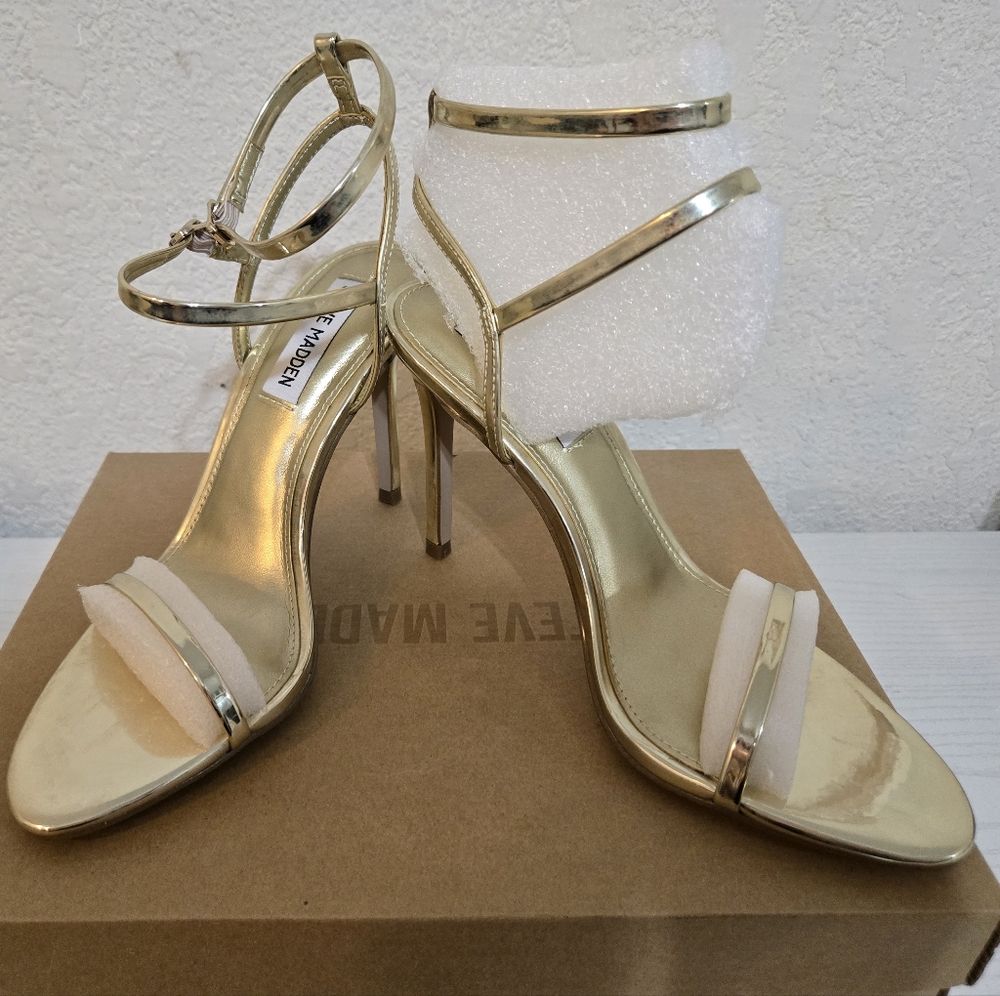 Steve Madden Metallic Gold Strappy Heels